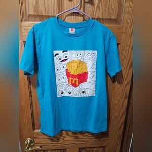McDonald's Teal Short Sleeve Tee with Fries Graphic